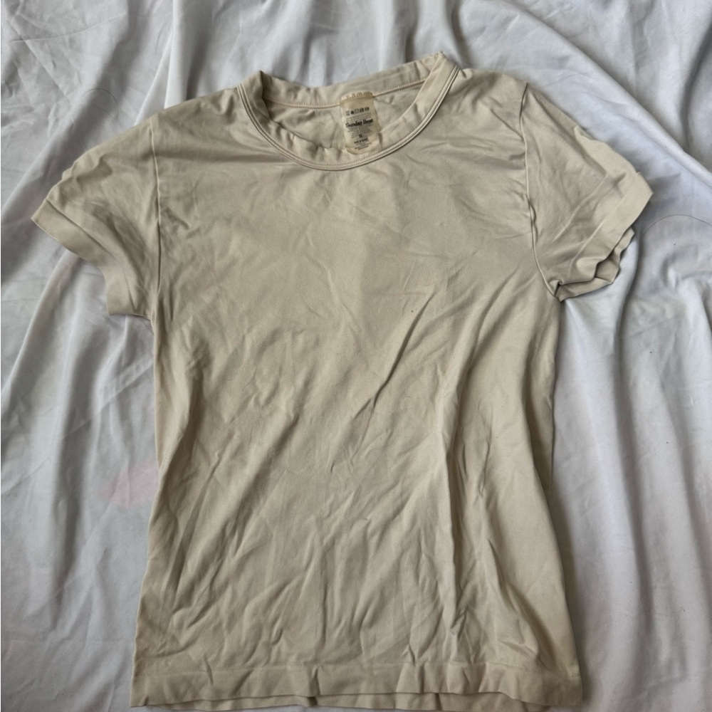 Sunday Best Cream Fitted T-Shirt